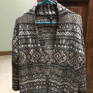 Lucky Brand Black and White Sweater jacket